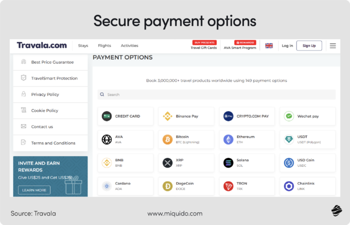 top travel app features secure payments 
