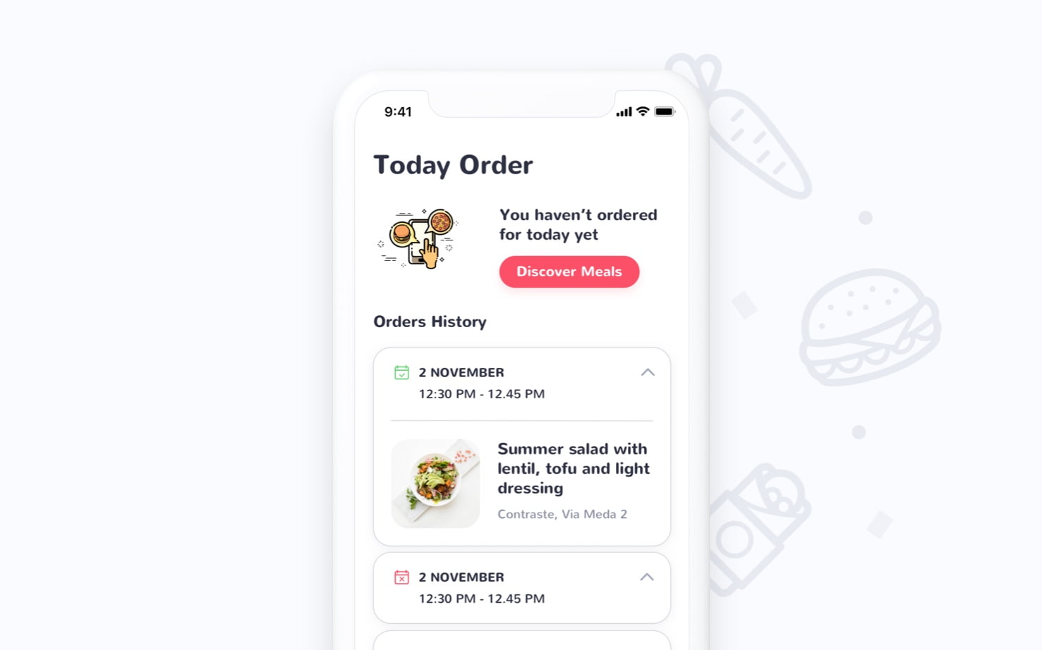 Eat&Joy food ordering mobile app interface