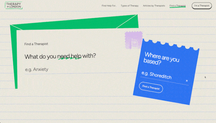 Therapy in london example of scrollytelling