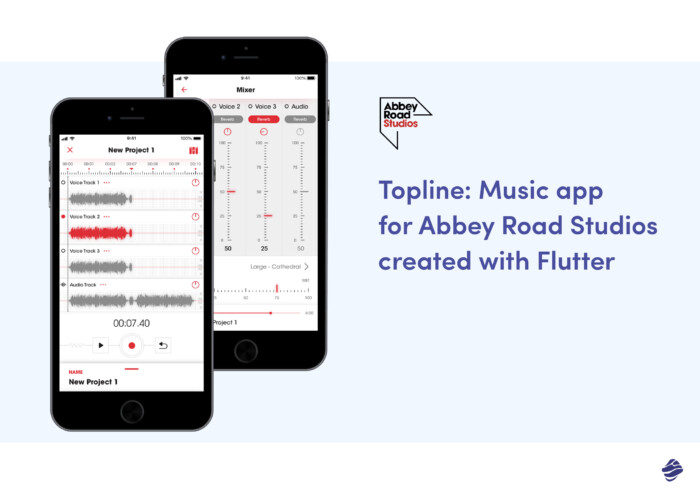 App made with Flutter - Topline by Abbey Road Studios 