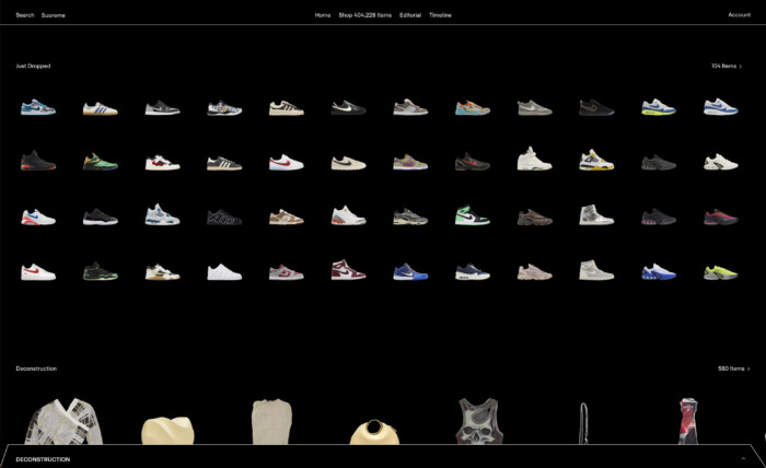 Top online shopping apps: GOAT homepage