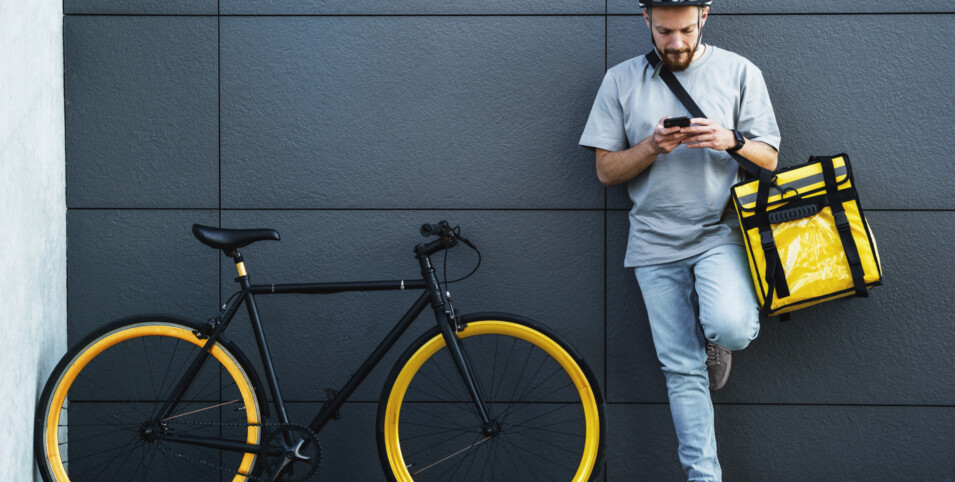 the header image showing the food delivery driver with his bike