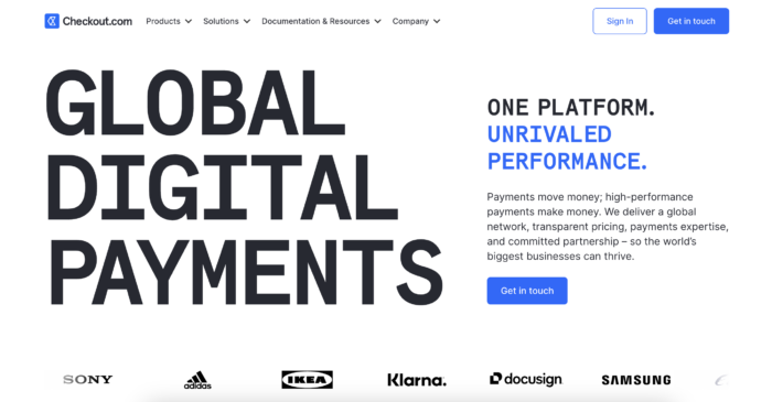 Checkout.com homepage screenshot.