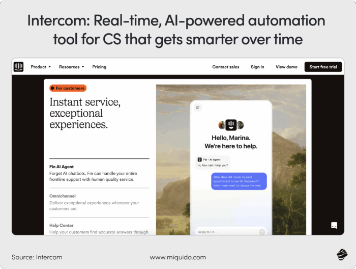 Intercom: real-time, AI-powered automation tool for CS that gets smarter over time
